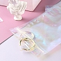 Iridescent Rectangle Plastic Zip Lock Gift Bags, Self Sealing Reclosable Package Pouches for Pen Keychain Watch Storage