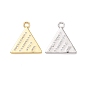 Eco-friendly Brass Micro Pave Clear Cubic Zirconia Pendants, Cadmium Free & Lead Free, Long-Lasting Plated, Triangle