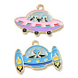 Alloy Enamel Pendants, Spacecraft Charms, Golden
