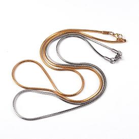 304 cadena de serpiente cuadrada de acero inoxidable collares, con broches de langosta, 19.69 pulgada (50 cm)