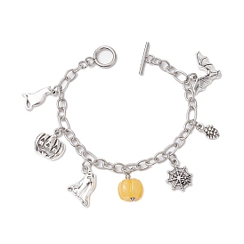 Halloween Theme 304 Stainless Steel Charm Bracelets for Women