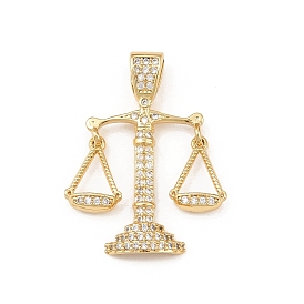 Латунные микро проложить кубического циркония подвески, Весы чары, долговечный, без кадмия и без свинца