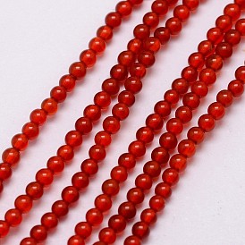 Природные пряди сердолик бисера, круглые, окрашенные