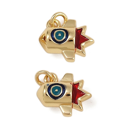 Латунь эмаль прелести, стойки покрытие, без свинца и без кадмия, долговечный, с целью перехода в кольце, ракетный шарм, реальный 18 k позолоченный