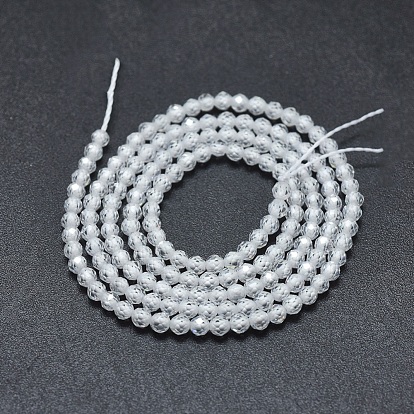 Cubic Zirconia Bead Strands, Round, Faceted