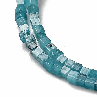 Natural Aquamarine Beads Strands, Cube
