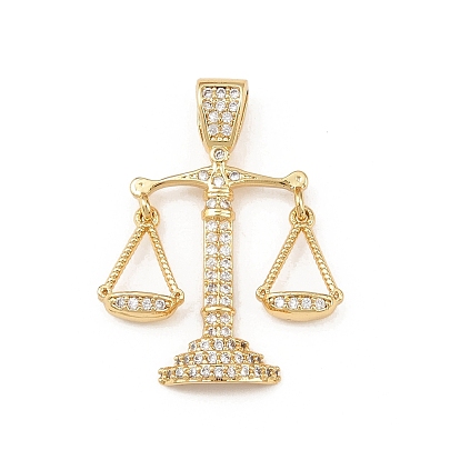 Латунные микро проложить кубического циркония подвески, Весы чары, долговечный, без кадмия и без свинца