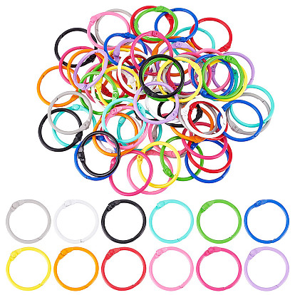 72Pcs 12 Colors Zinc Alloy Loose Leaf Book Binder Hinged Rings