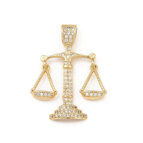 Латунные микро проложить кубического циркония подвески, Весы чары, долговечный, без кадмия и без свинца