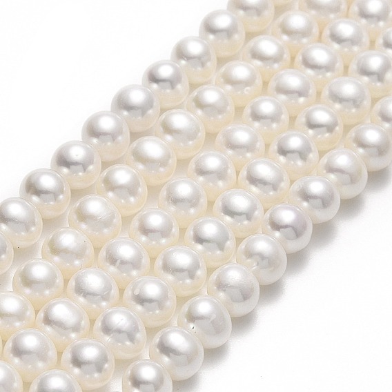 Нити из натурального культивированного пресноводного жемчуга, круглые