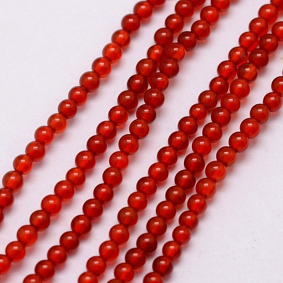 Природные пряди сердолик бисера, круглые, окрашенные