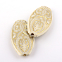 Oval Plating Acrylic Beads, Golden Metal Enlaced, 39x20x7mm, Hole: 2mm, about 146pcs/500g