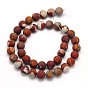 Frosted Round Natural Red Picture Jasper Beads Strands