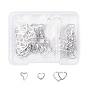 120Pcs 3 Style 304 Stainless Steel Linking Rings, Heart
