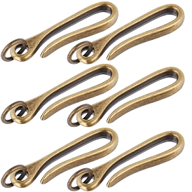 6 шт. застежки-крючки из сплава в тибетском стиле, с прыжковых колец, для изготовления брелка