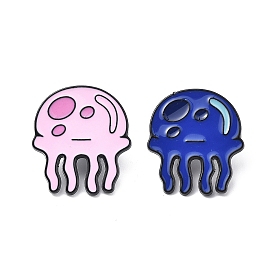 Jellyfish Enamel Pins, Electrophoresis Black Alloy Cartoon Brooch for Backpack Clothes