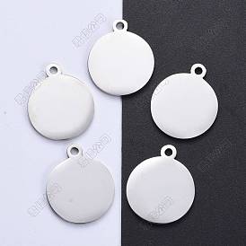 304 подвески из нержавеющей стали, зеркальная полировка, пустые теги тиснения, плоско-круглые