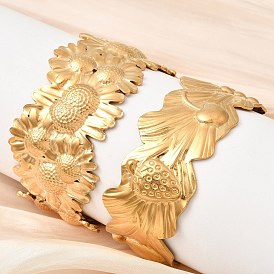 304 женские браслеты-манжеты из нержавеющей стали, реальный 18 k позолоченный, ионное покрытие (ip), долговечный