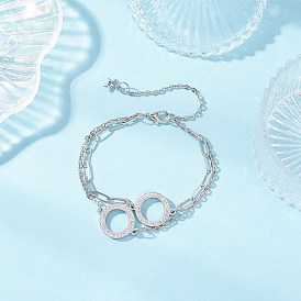 304 Кольца из нержавеющей стали со стразами соединяют многорядные браслеты