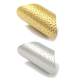 304 Stainless Steel Wide Band Ring, Textured Open Cuff Ring