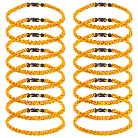 16 Браслеты из плетеного полиэстерного шнура с бусинами для мужчин и женщин, с силиконовым