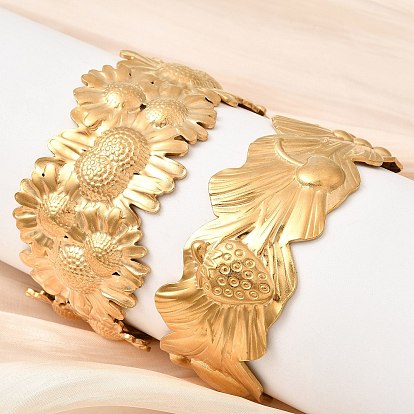 304 женские браслеты-манжеты из нержавеющей стали, реальный 18 k позолоченный, ионное покрытие (ip), долговечный