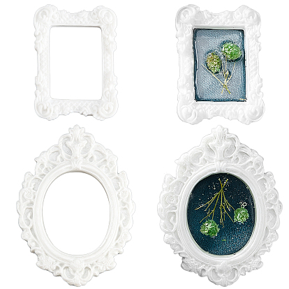 20Pcs 2 Style Resin Open Back Bezel, Mixed Shape