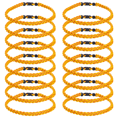 16 Браслеты из плетеного полиэстерного шнура с бусинами для мужчин и женщин, с силиконовым