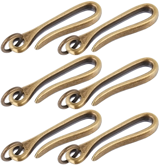 6 шт. застежки-крючки из сплава в тибетском стиле, с прыжковых колец, для изготовления брелка