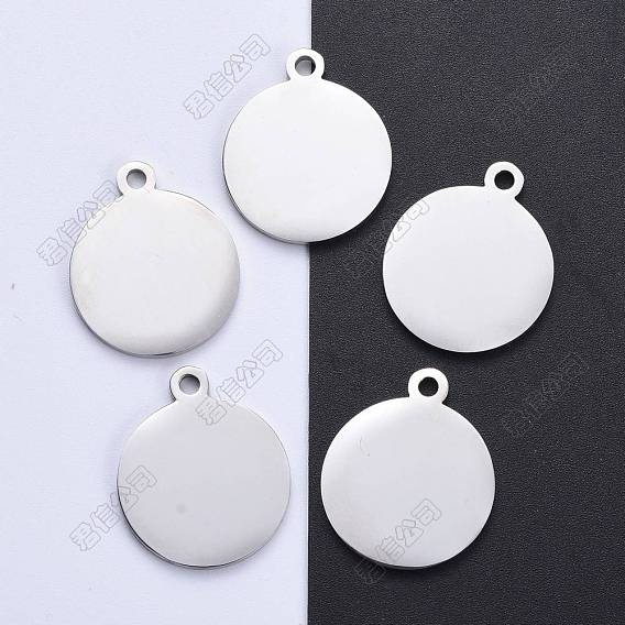 304 подвески из нержавеющей стали, зеркальная полировка, пустые теги тиснения, плоско-круглые