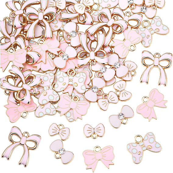 80 шт. 5 стили подвески-бантики из сплава с эмалью