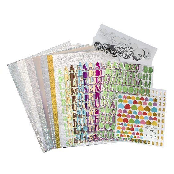 Paper Stickers, DIY Handmade Scrapbook Photo Albums, Mixed Shapes