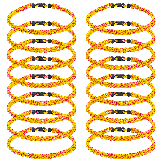 16 Браслеты из плетеного полиэстерного шнура с бусинами для мужчин и женщин, с силиконовым