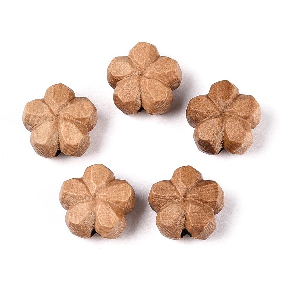 Бусины из натурального яблоневого дерева, цветок