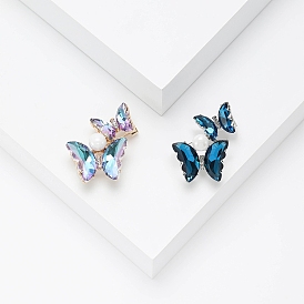 Шпильки-бабочки со стразами, Броши из сплава для девочек и женщин в подарок