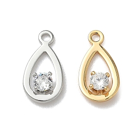 Подвески-слезинки из латунного микропаве из кубического циркония, без никеля 
