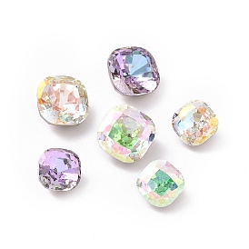 K 5 cabujones de diamantes de imitación de cristal, puntiagudo espalda y dorso plateado, facetados, plaza