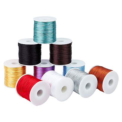 10 рулоны 10 цвета нейлоновой нити, гремучий атласный шнур