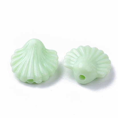 Opaque Polystyrene(PS) Plastic Beads, Scallop Shell Shape