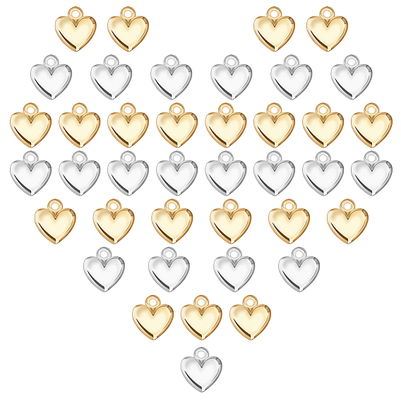 160шт 2 цвета ccb пластиковые подвески, шарма сердца