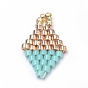 MIYUKI & TOHO Japanese Seed Beads, Handmade Pendants, Rhombus Loom Pattern