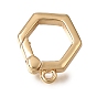 Brass Spring Gate Rings,  Hexagon, Nickel Free