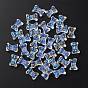 35Pcs Transparent Spray Painted Glass Beads, Bowknot