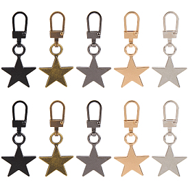10шт 5 цвета сплава застежка-молния бегунок, замена язычка молнии, аксессуары для одежды и сумок, звезда