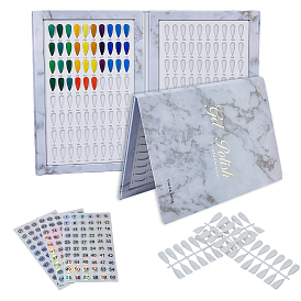 Бумага с пластиковыми тренировочными накладными ногтями, для демонстрации дизайна ногтей своими руками, с бумажными лазерными наклейками с картинками