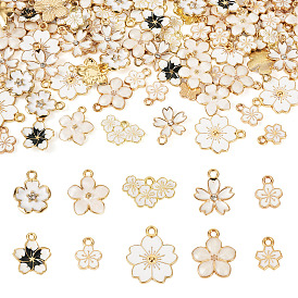 100 шт 10 стили сплава эмаль подвески, цветок