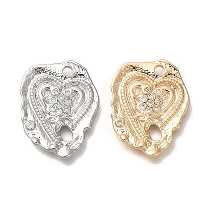 Латунные микро проложить кубического циркония подвески, без кадмия, без никеля и без свинца, сердце прелести