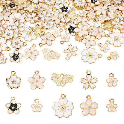 100 шт 10 стили сплава эмаль подвески, цветок