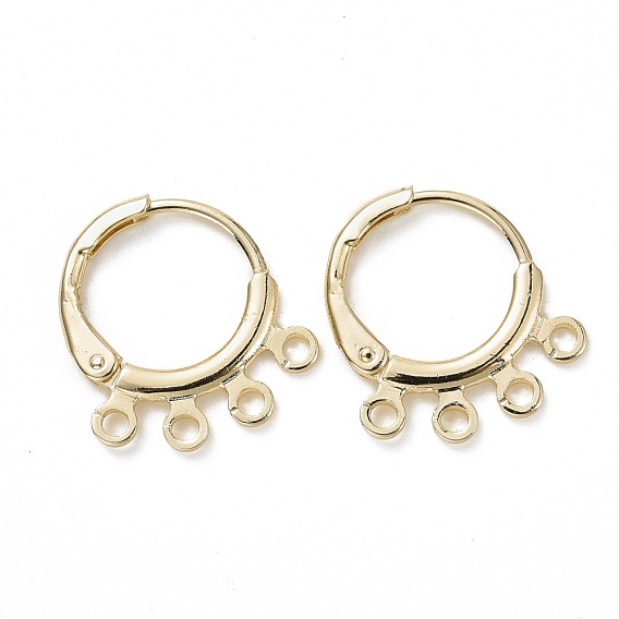 Brass Huggie Hoop Earrings, with 4 Loops