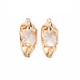 Brass Micro Pave Clear Cubic Zirconia Pendants, Nickel Free